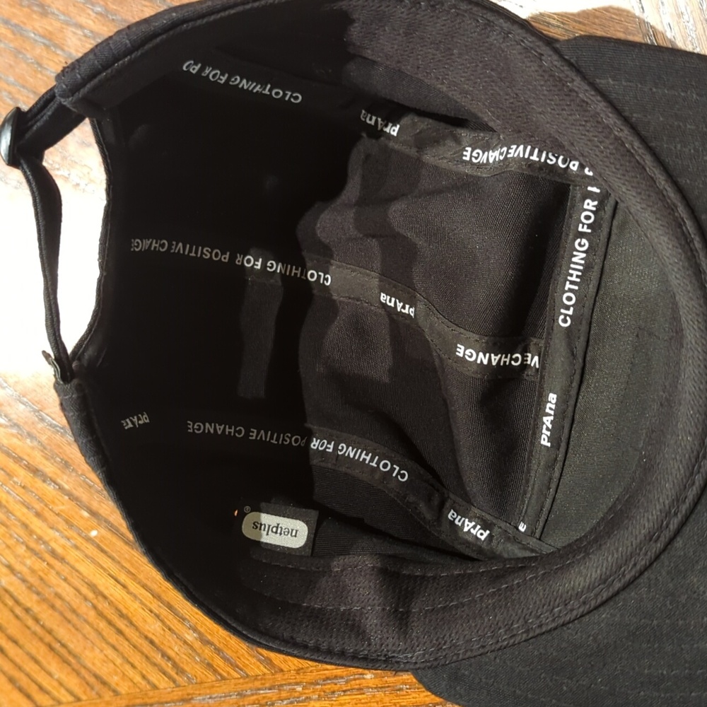 Prana 5 Panel Flatbill Hat Cap Adjustable Back Black - Picture 8 of 8
